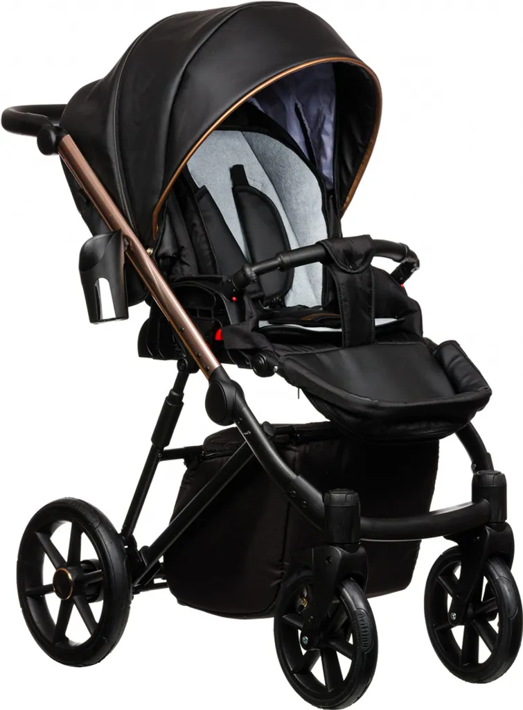 FX Kombi Kinderwagen 3 In 1 - Komplettset - Mit Gelreifen - "BLACK MAGIC" - Schwarz 6 FX Kombi Kinderwagen 3 In 1 - Komplettset - Mit Gelreifen - "BLACK MAGIC" - Schwarz – Bild 6