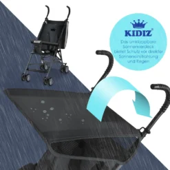KIDIZ® Kinderwagen CITY Buggy Kinderbuggy Klappbar Sportwagen Faltbar 360° 4-Zoll-Räder Inkl. Sonnen- Und Regenverdeck Zusammenklappbar 5-Punkt-Sicherheitsgurt Ab 6 Monate, Farbe:Schwarz -lionelo || HAUCK || Kinderkraft Verkäufe 893e22693477470460e10f6b964bcccd