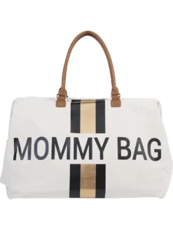 Childhome Mommy Bag Gross Canvas Offwhite Stripes Black/Gold