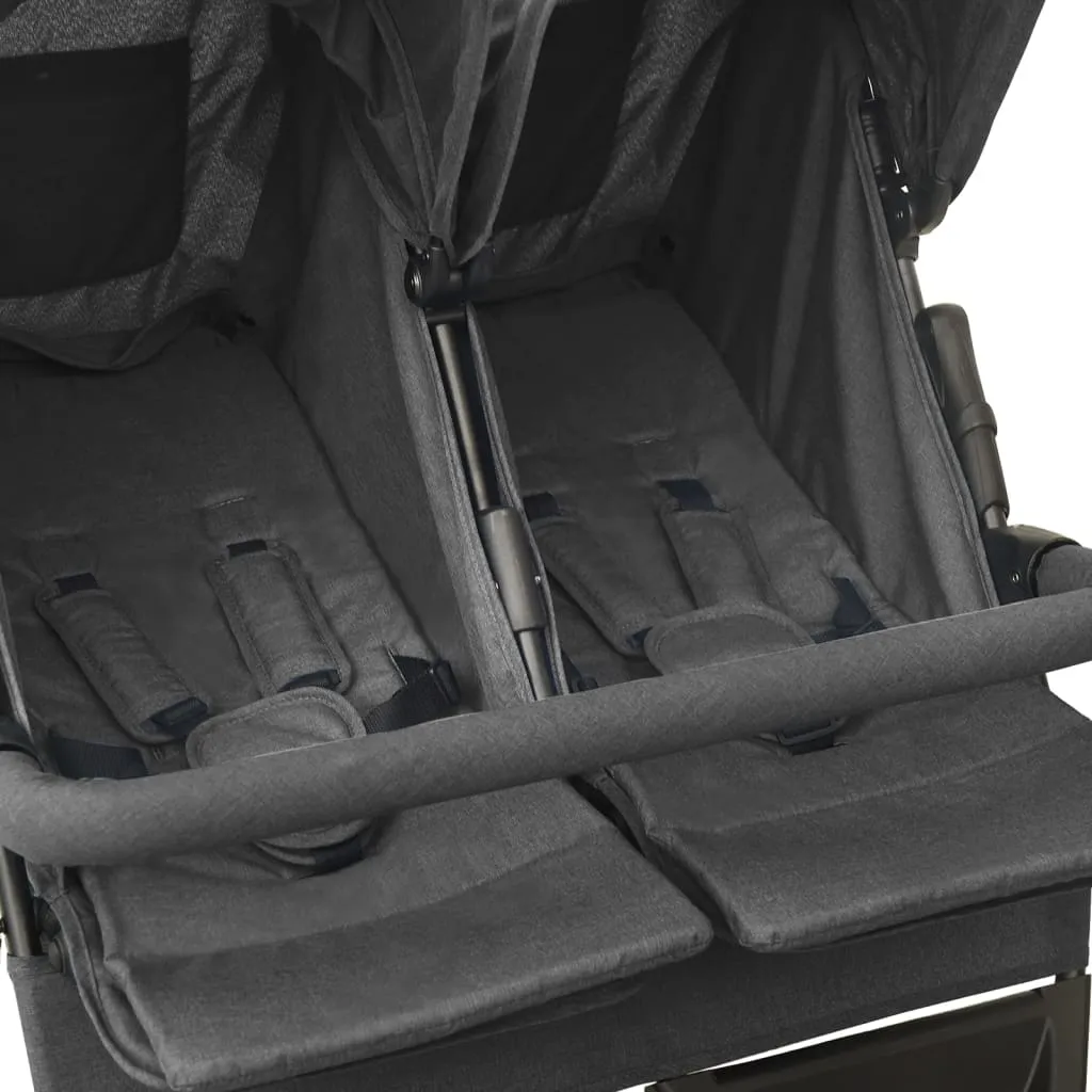 VidaXL Geschwisterwagen Anthrazit Stahl 9 VidaXL Geschwisterwagen Anthrazit Stahl – Bild 9