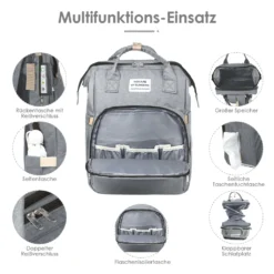 Baby Wickelrucksack, Große Kapazität, Wasserdichte Multifunktions-Wickeltaschen, Reisetasche, Grau -lionelo || HAUCK || Kinderkraft Verkäufe 96f0b7427620d2ecee7aeaafffb3b370