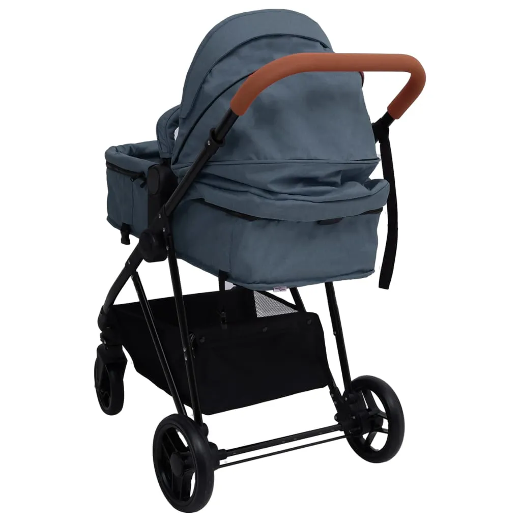 VidaXL 2-in-1 Kinderwagen Marineblau Und Schwarz Stahl 7 VidaXL 2-in-1 Kinderwagen Marineblau Und Schwarz Stahl – Bild 7