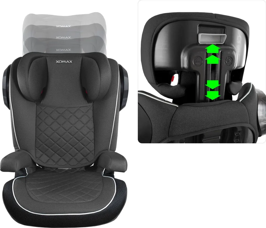 XOMAX A23 Auto Kindersitz Mit ISOFIX (Gruppe II, III) 15 - 36 Kg, Farbe:grey-black-sls 2 XOMAX A23 Auto Kindersitz Mit ISOFIX (Gruppe II, III) 15 - 36 Kg, Farbe:grey-black-sls - Image 2