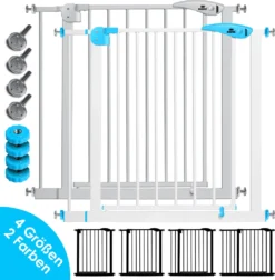 Kidiz® Türschutzgitter ✓ Absperrgitter ✓ Treppengitter ✓ Kindergitter | Gitter Haustier | , Variante :74-87 Cm GRAU