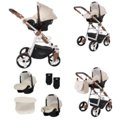 Friedrich Hugo Simpligo | 3 In 1 Kombi Kinderwagen Set | Luftreifen | Farbe: Sand (Kunstleder) -lionelo || HAUCK || Kinderkraft Verkäufe 9e1251e6182ff5952673746011f0d12e
