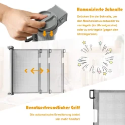 COSTWAY 146CM Ausziehbares Türschutzgitter Treppenschutzgitter Absperrgitter Für Babys Und Haustiere, Inkl. Montagezubehör (Grau) -lionelo || HAUCK || Kinderkraft Verkäufe a13fd5734c1569e3a8a6df98955dab6b