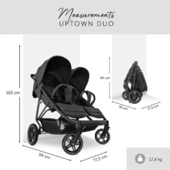Hauck Uptown Duo Zwillingsbuggy - Farbe: Melange Black 16 Hauck Uptown Duo Zwillingsbuggy - Farbe: Melange Black -lionelo || HAUCK || Kinderkraft Verkäufe a1e16fb3e470d3b76176f27be786865c