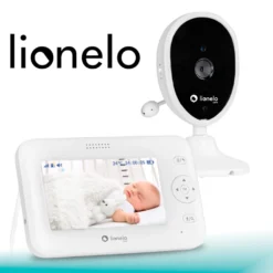 Lionelo Babyline 8.1 Babyphone Mit Kamera Und Empfänger Zweiwege-Kommunikation Reichweite Bis Zu 300 M Schlaflied Temperatursensor Benachrichtigungsalarmsystem, Weiß