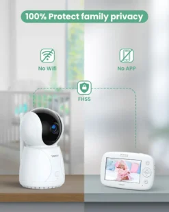 Yoton Video Babyphone 1080P, Babymonitore Mit 360° PTZ Kamera, 4.3" FHD Bildschirm, Nachtsicht, Drahtlose Übertragung, Schlaflieder Für Das Baby -lionelo || HAUCK || Kinderkraft Verkäufe aaa24584b0d04fc2874bf2c274bc24d5