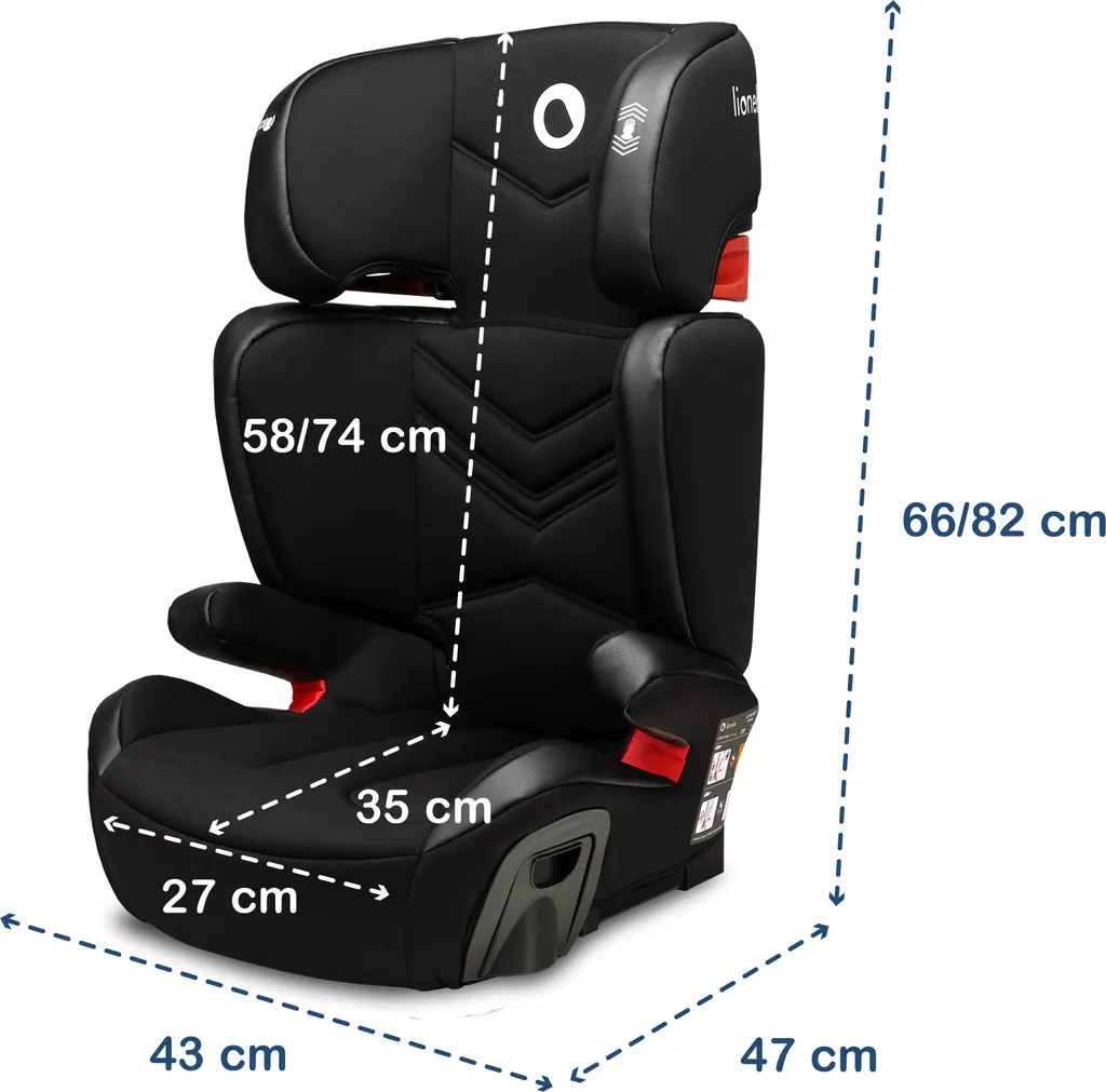 Lionelo Hugo Kindersitz Autokindersitz 15-36kg ISOFIX Sitzerhöhung Schwarz 7 Lionelo Hugo Kindersitz Autokindersitz 15-36kg ISOFIX Sitzerhöhung Schwarz - Image 7