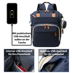 MAJA DESIGN Moderne Wickeltasche/Wickelrucksack Mit Großer Kapazität Und Vielfältigen Funktionen, Dunkelblau -lionelo || HAUCK || Kinderkraft Verkäufe b0c5a5ecd2badf102af89b58e177347d