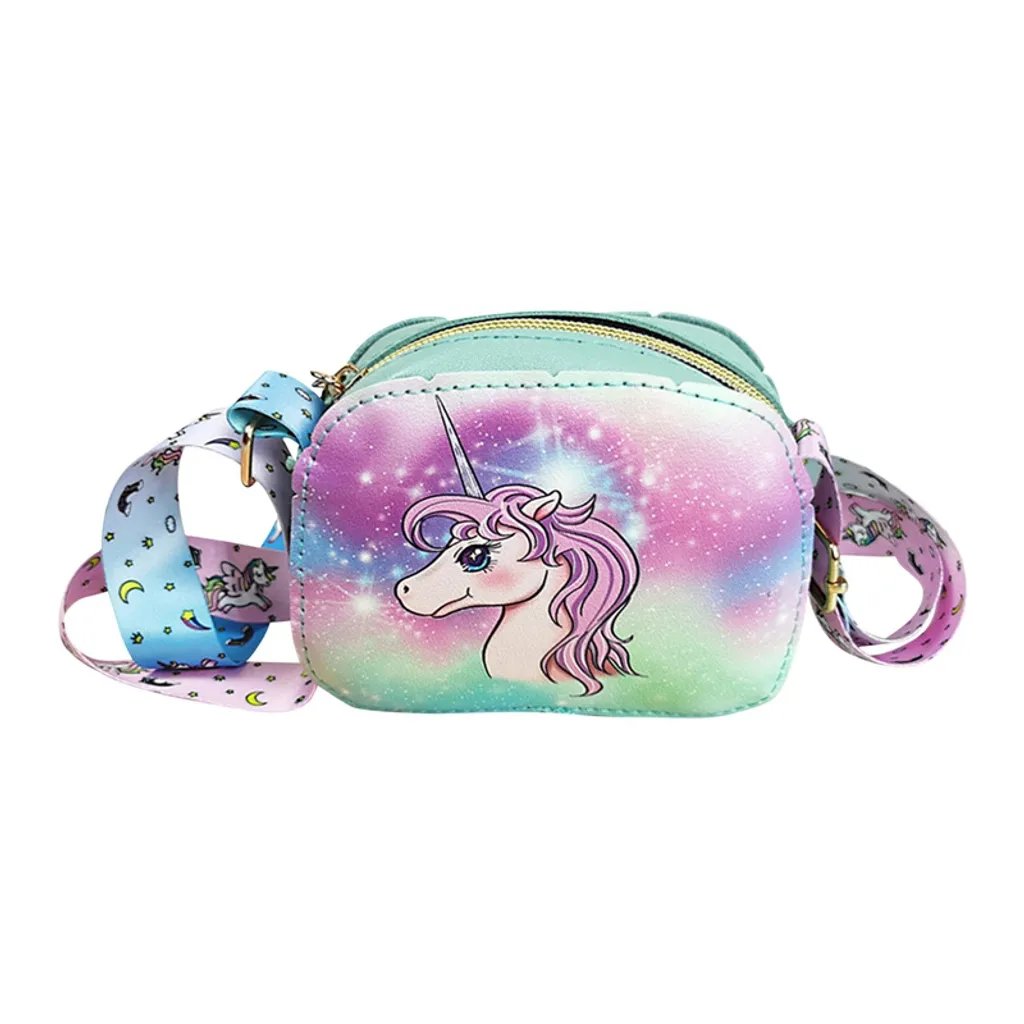1x Grün Einhorn Umhängetasche Cartoon Quadratische Tasche Mädchen Kindertasche Handtaschen 2 1x Grün Einhorn Umhängetasche Cartoon Quadratische Tasche Mädchen Kindertasche Handtaschen - Image 2