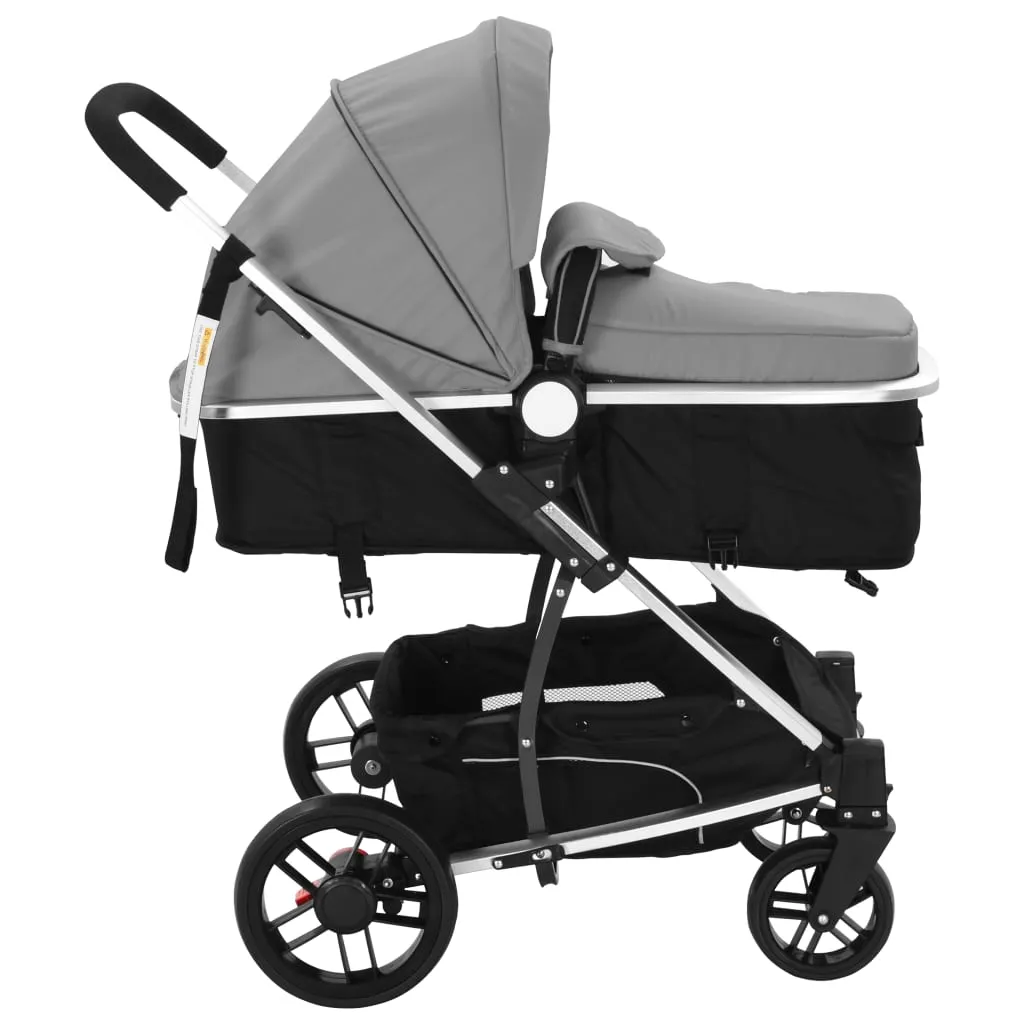 VidaXL 2-in-1 Buggy/Kinderwagen Aluminium Grau Und Schwarz 5 VidaXL 2-in-1 Buggy/Kinderwagen Aluminium Grau Und Schwarz – Bild 5