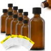 10 X 100ml Tröpfler-Flasche Braunglas, Schwarzer Deckel