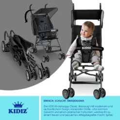 KIDIZ® Kinderwagen CITY Buggy Kinderbuggy Klappbar Sportwagen Faltbar 360° 4-Zoll-Räder Inkl. Sonnen- Und Regenverdeck Zusammenklappbar 5-Punkt-Sicherheitsgurt Ab 6 Monate, Farbe:Schwarz -lionelo || HAUCK || Kinderkraft Verkäufe b8b5dc2ce33509f3861362cf98cfca7d
