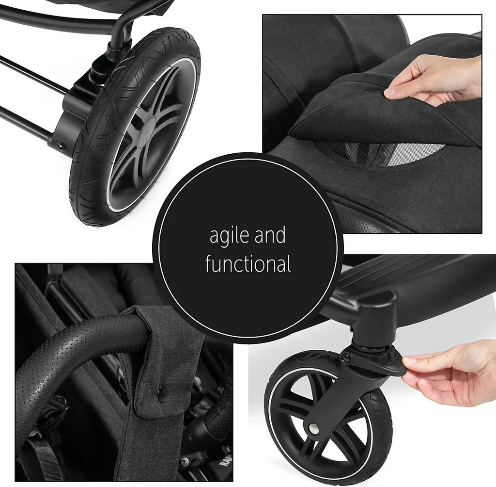 Hauck Uptown Duo Zwillingsbuggy - Farbe: Melange Black 12 Hauck Uptown Duo Zwillingsbuggy - Farbe: Melange Black – Bild 12