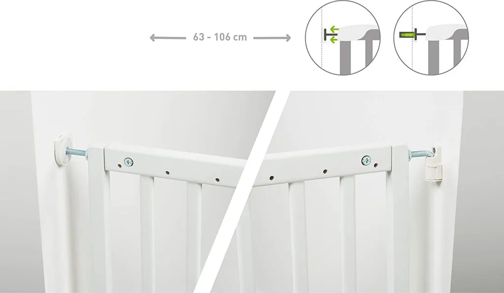 Badabulle Türschutzgitter/ Treppengitter Deco Pop - Weiß, Schraub- Oder Druckbefestigung (63,5-106 Cm) - B025225 2 Badabulle Türschutzgitter/ Treppengitter Deco Pop - Weiß, Schraub- Oder Druckbefestigung (63,5-106 Cm) - B025225 - Image 2