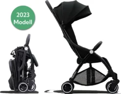 Hamilton By Yoop X1 Plus Kinderwagen - Modell 2023 - Leicht, Verstellbar Und Wendig - Premium Buggy Mit Einhand-Falttechnik - Belastbar Bis 22 Kg - Schwarz