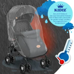 KIDIZ® Kinderwagen City-Pro Buggy Kinderbuggy Klappbar Liegebuggy Sportwagen Faltbar 360° 6-Zoll-Rädern Inkl. Moskitonetz , Fußsack Und Regenverdeck Zusammenklappbar Schlaffunktion, Farbe:Schwarz -lionelo || HAUCK || Kinderkraft Verkäufe d0abf187637762250ecb852b7d0e63be