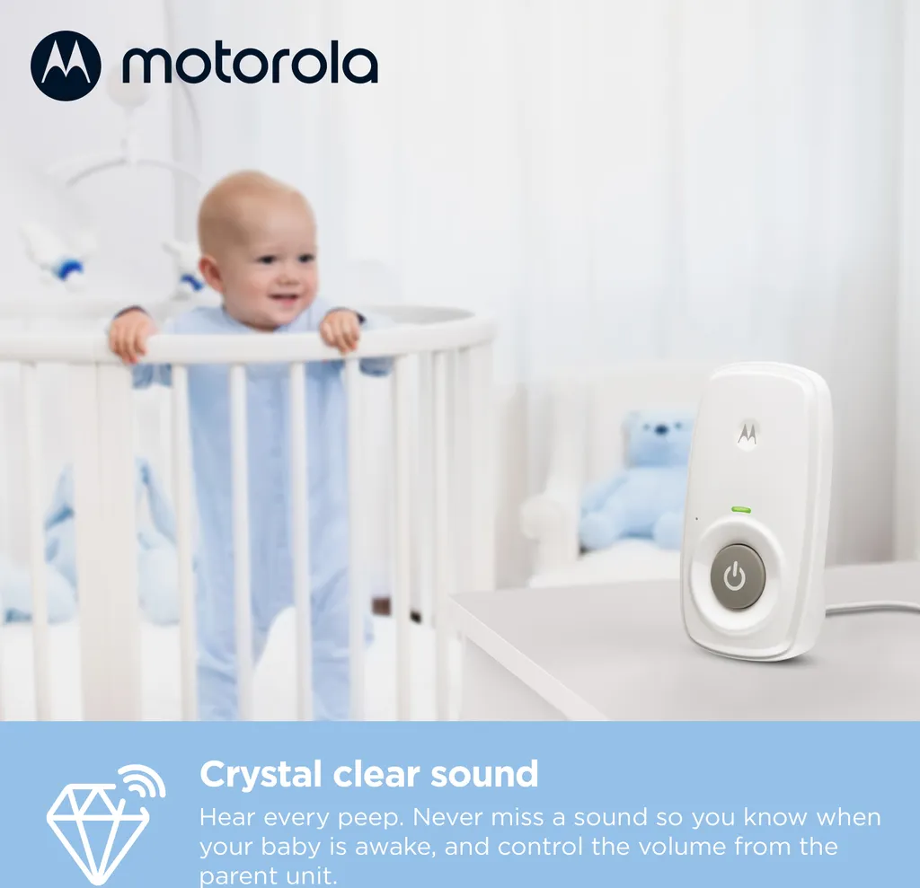 Motorola Nursery Baby Monitor - AM21 Audio - Weiß - Audioüberwachung - Hochempfindliches Mikrofon - ECO-Modus - DECT-Technologie - Bis Zu 300 Meter 8 Motorola Nursery Baby Monitor - AM21 Audio - Weiß - Audioüberwachung - Hochempfindliches Mikrofon - ECO-Modus - DECT-Technologie - Bis Zu 300 Meter - Image 8