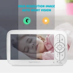 HeimVision Soothe 3 Video-Babyphone, HD 1080P, Nachtsicht, 5 Zoll Farbdisplay, 110 ° Weitwinkel, 2X Zoom, Temperatursensor, Gegensprechfunktion, Einschlaflieder, Reichweite Bis Zu 300m, Weiß -lionelo || HAUCK || Kinderkraft Verkäufe d87c4e64c4344284fac4fca6608bc500