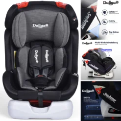 Daliya® Sitorino Kinderautositz 0-36KG Schwarz, Mitwachsender Autositz, Kindersitz GR. 0+1+2+3, Isofix Fix, Top Tether, 5 Punkt Sicherheitsgurt, 2x Isofix Einbauhilfe……
