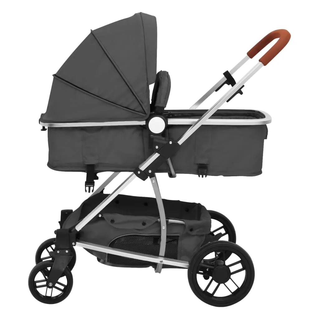 VidaXL 2-in-1-Kinderwagen Dunkelgrau Aluminium 7 VidaXL 2-in-1-Kinderwagen Dunkelgrau Aluminium - Image 7
