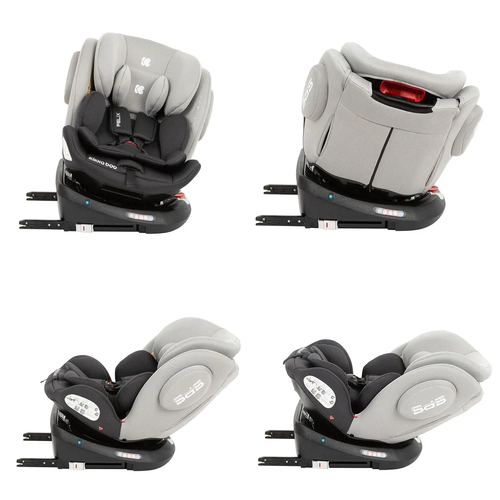 Kikkaboo Kindersitz Felix Isofix Gruppe 0+/1/2/3 (0-36kg) Top Tether SPS Reboard Hellgrau 7 Kikkaboo Kindersitz Felix Isofix Gruppe 0+/1/2/3 (0-36kg) Top Tether SPS Reboard Hellgrau - Image 7