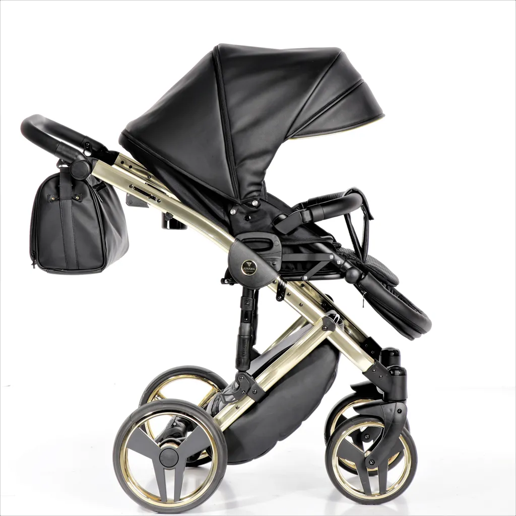 JUNAMA FLUO LINE Kombi Kinderwagen 4 In 1 (+ Isofix-Basis) - Komplettset - "BLACK" 8 JUNAMA FLUO LINE Kombi Kinderwagen 4 In 1 (+ Isofix-Basis) - Komplettset - "BLACK" – Bild 8