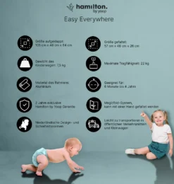 Hamilton By Yoop X1 Plus Kinderwagen - Modell 2023 - Leicht, Verstellbar Und Wendig - Premium Buggy Mit Einhand-Falttechnik - Belastbar Bis 22 Kg - Schwarz -lionelo || HAUCK || Kinderkraft Verkäufe de752444f486b88238298ddb8edb2851
