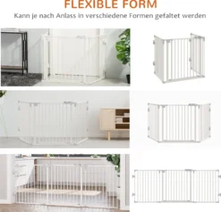 Pawhut Hunde Absperrgitter Türschutzgitter Haustier Schutzgitter Winkel Verstellbar Klappbar Konfigurationsgitter Mit Automatische Schließenden Tür 3 Paneele Weiß 202,5 X 76 Cm -lionelo || HAUCK || Kinderkraft Verkäufe e115897da41899da8f311794ac23d180