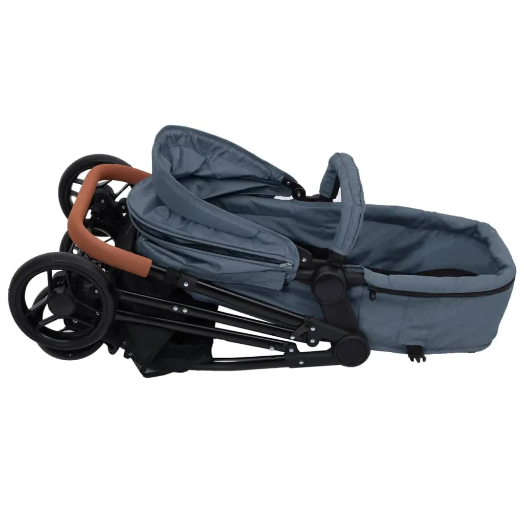 VidaXL 2-in-1 Kinderwagen Marineblau Und Schwarz Stahl 8 VidaXL 2-in-1 Kinderwagen Marineblau Und Schwarz Stahl – Bild 8