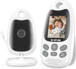 BOIFUN Babyphone Mit Kamera, 2" Babyfon Mit Digital LCD Bildschirm Wireless, Video Überwachung Mit VOX, Nachtsicht Baby, Wecker, Temperaturüberwachung, Gegensprechfunktion, Wiederaufladbar