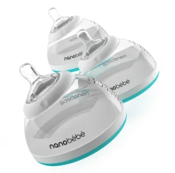 HCM Kinzel Nanobébé - Übergangsflasche 3er Pack - Transparent/türkis