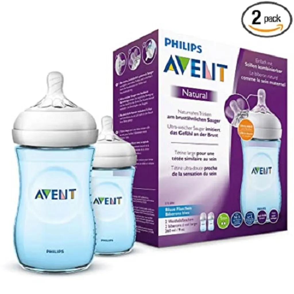 PHILIPS AVENT Natural Flasche 260 Ml Anti-Kolik-System Blau 2er Pack 1 PHILIPS AVENT Natural Flasche 260 Ml Anti-Kolik-System Blau 2er Pack