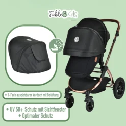 FableKids 3in1 Kombi-Kinderwagen Reisebuggy Inkl. Auto- Babyschale Buggy Faltbar Rosé Gold / Schwarz -lionelo || HAUCK || Kinderkraft Verkäufe ea8ebf5c01edbdbd336414a745e0b156