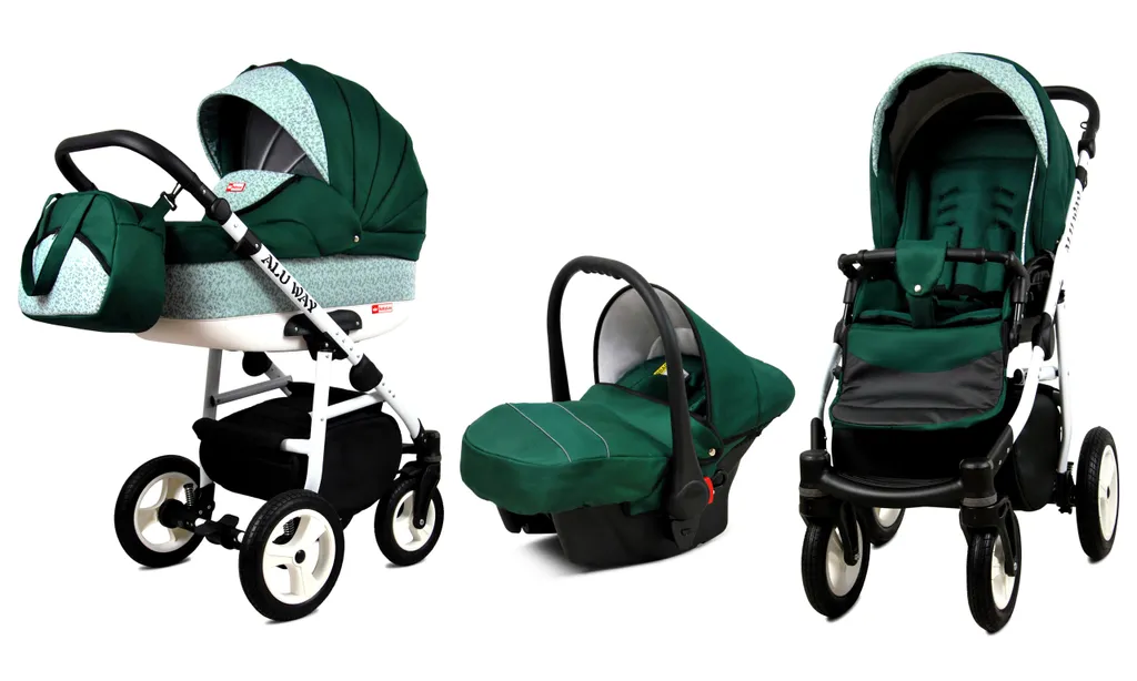Kombikinderwagen Kinderwagenset 3in1 Kinderwagen, ALU WAY, Buggy Autositz Bottle Green 1 Kombikinderwagen Kinderwagenset 3in1 Kinderwagen, ALU WAY, Buggy Autositz Bottle Green