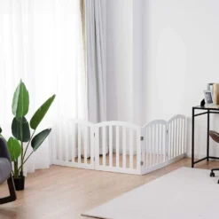 COSTWAY 4-teiliges Absperrgitter Hunde, Schutzgitter Holz Klappbar, Treppengitter Hundeabsperrgitter Tuerschutzgitter, Weiss -lionelo || HAUCK || Kinderkraft Verkäufe ed6b14e156c838d39a630f5dcf6e848f