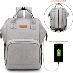 Wickeltasche Rucksack Wasserdichte Reise Babytasche Baby Wickelrucksack Mit USB-Aufladung