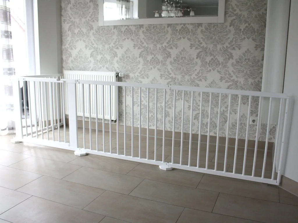 Absperrgitter Türschutzgitter Treppenschutzgitter Massiv Weiss 368cm 2 Absperrgitter Türschutzgitter Treppenschutzgitter Massiv Weiss 368cm - Image 2