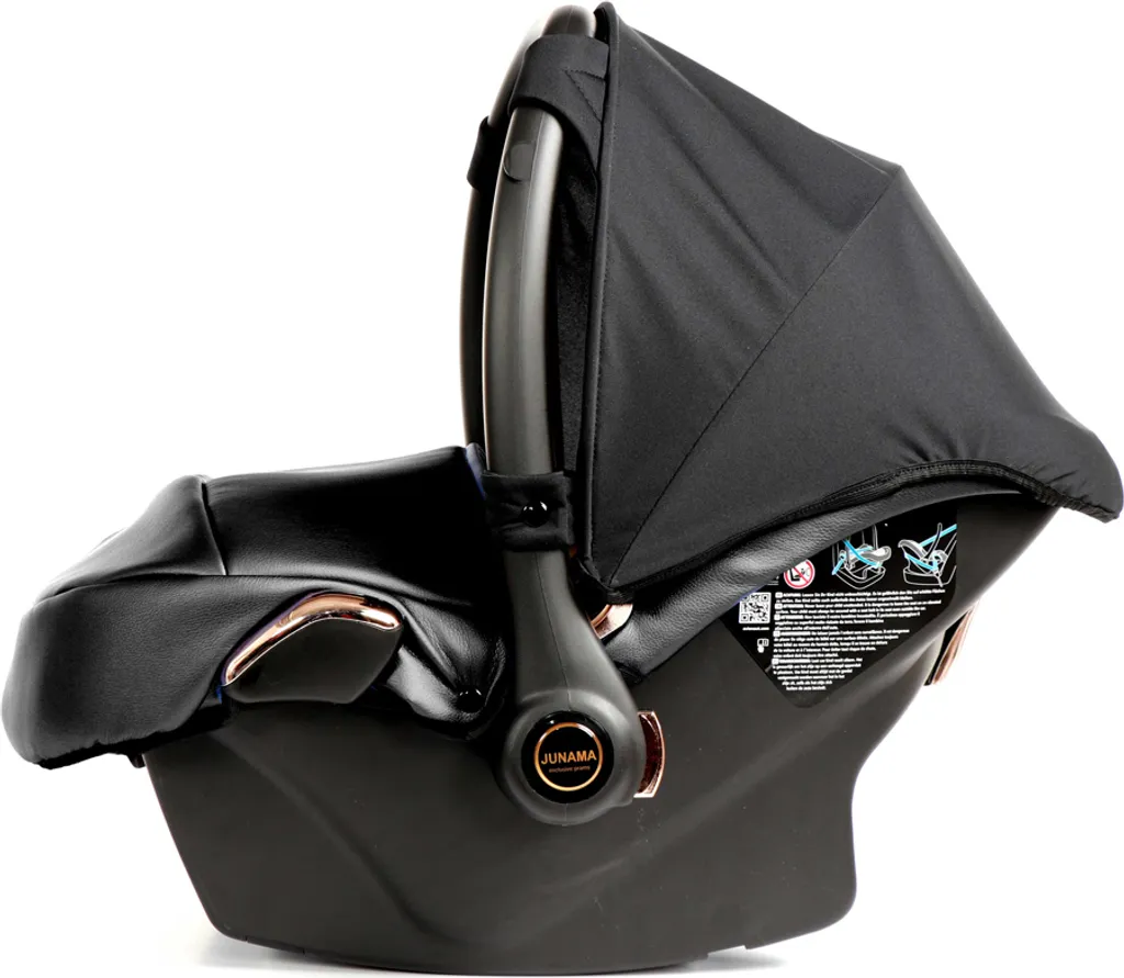 JUNAMA FLUO LINE Kombi Kinderwagen 4 In 1 (+ Isofix-Basis) - Komplettset - "BLACK" 13 JUNAMA FLUO LINE Kombi Kinderwagen 4 In 1 (+ Isofix-Basis) - Komplettset - "BLACK" – Bild 13