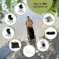 Bergsteiger Lugo Kinderwagen, Farbe: Black / Gestell: Black, Kombikinderwagen Komplettset Inkl. Zubehör - Babyschale, Buggy-Aufsatz, Sonnenschutz & Wetterfußsack | Isofix Station Erhältlich -lionelo || HAUCK || Kinderkraft Verkäufe f61559cefc957bf6d26714c59bdf56cd