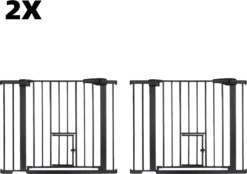 2Stück COMOMY Türschutzgitter Treppenschutzgitter Für Baby Kinder Sicherheitstür 74-103 Cm Breit Schwarz