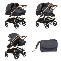Chipolino Geschwisterkinderwagen Duo Smart Klappbar Umbaubar Verstellbar Fußsack Dunkelgrau -lionelo || HAUCK || Kinderkraft Verkäufe fd0676847c5c8791ea9edb3ac89823ea