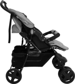 VidaXL Geschwisterwagen Hellgrau Stahl